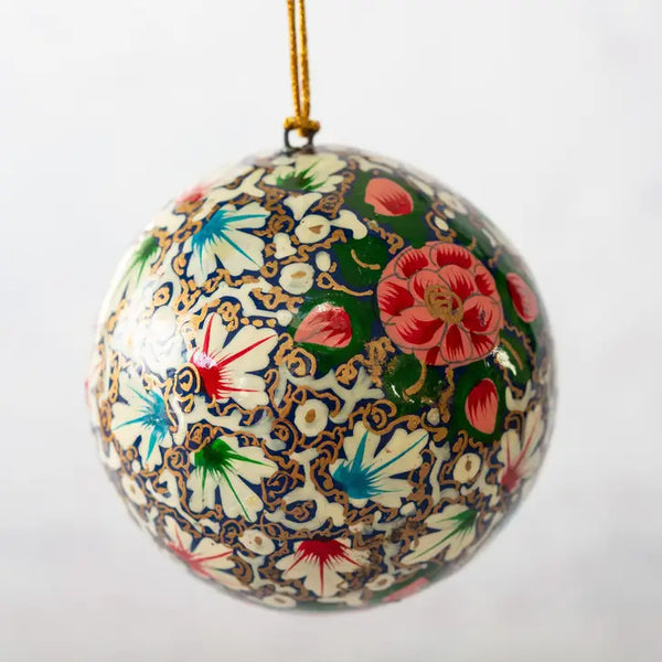 3" Turquoise & Pink Floral Bauble