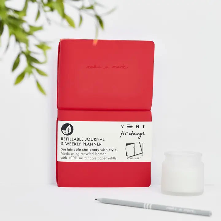 Refillable Planner/Journal Red