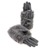 Super Fluffy Faux Fur 2in1 Gloves - Dark Grey