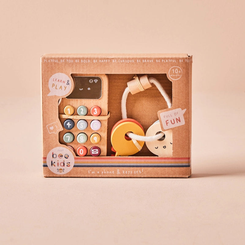 Wooden Phone and Keys Toy Set