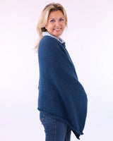 Alpaca Blend Poncho - Blueberry