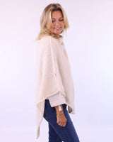 Alpaca Blend Poncho - Cream