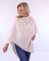 Alpaca Blend Poncho - Cream