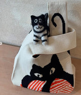 CAT KNITTED MARKET BAG