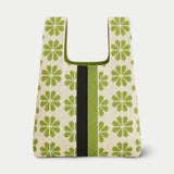 FLORAL KNITTED MARKET BAG SMALL - Green