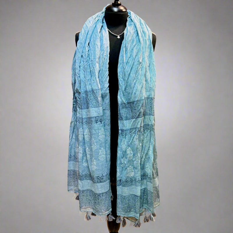 SKY BLUE TASSLE SCARF