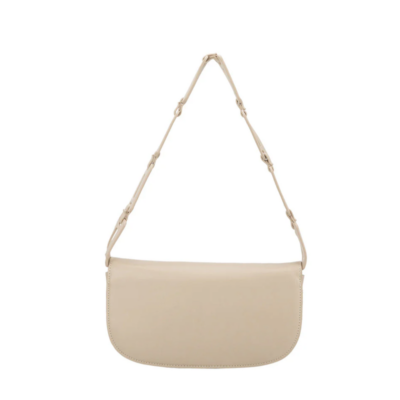 Vegan Leather Shoulder Bag - Bone