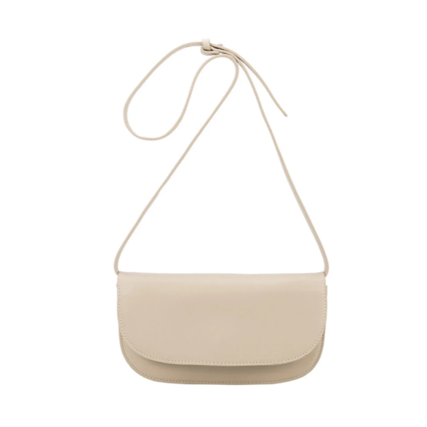 Vegan Leather Shoulder Bag - Bone