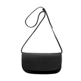 Vegan Leather Shoulder Bag - Black