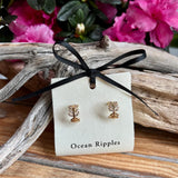 Gold Plated Cubic Zirconia Leaf Huggie