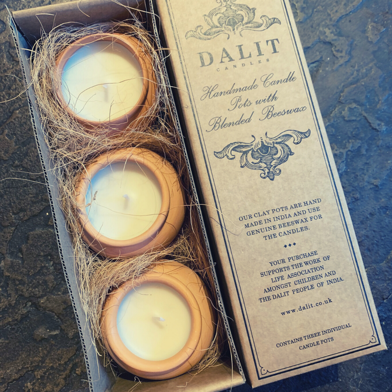 DALIT Box of 3 Candles Lavender