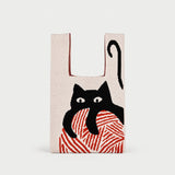 CAT KNITTED MARKET BAG
