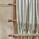 WOVEN STRIPE THROW GREEN 140X180CM