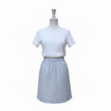 Bettina Woven Linen & Cotton Skirt - Blue - Size 10
