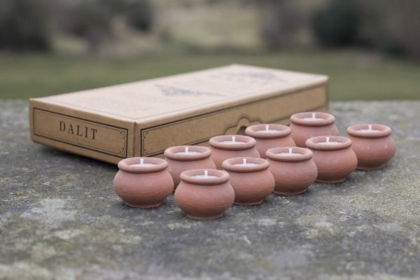 DALIT Handmade Mini Clay Candle Box of 10