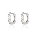 HUGGIE SILVER CLEAR STONES EARRING