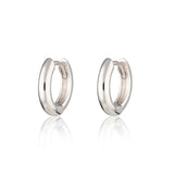 HUGGIE SILVER HOOP EARRINGS