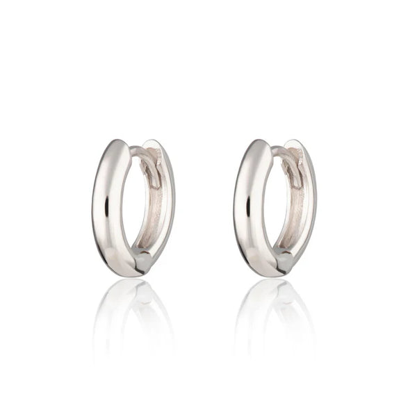HUGGIE SILVER HOOP EARRINGS