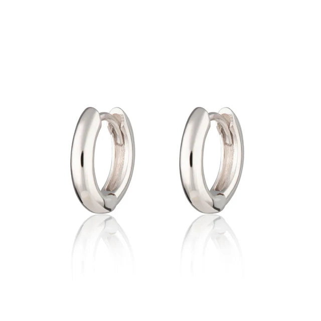 HUGGIE SILVER HOOP EARRINGS