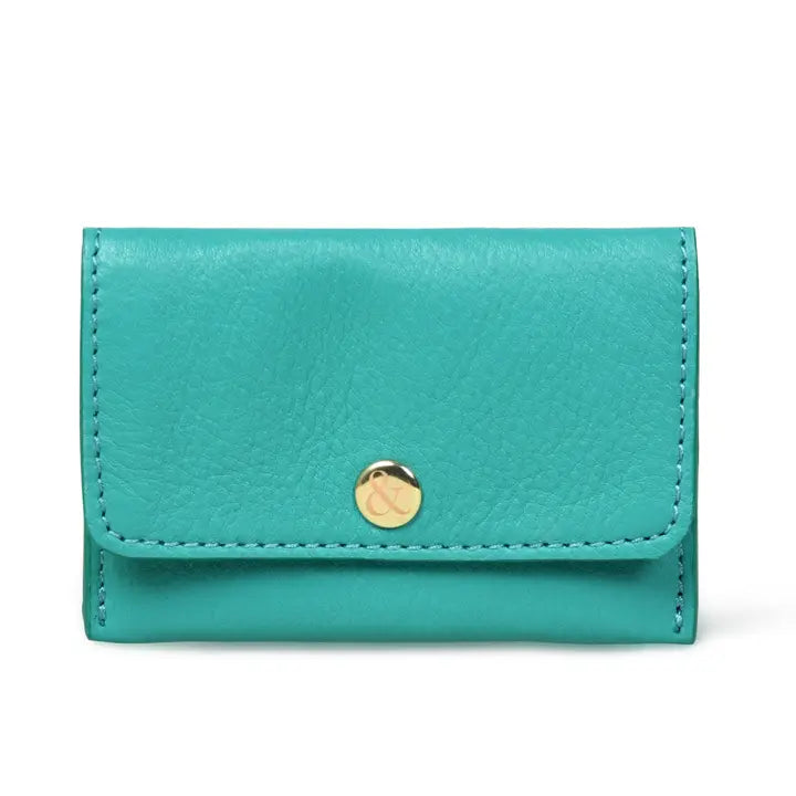 LEATHER CARD HOLDER TEAL