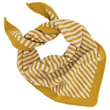 Lambswool Stripe Triangle Scarf - Yellow/Oatmeal