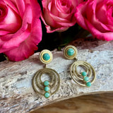 18ct gold plated amazonite hoop earings