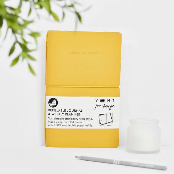 Refillable Planner/Journal Yellow
