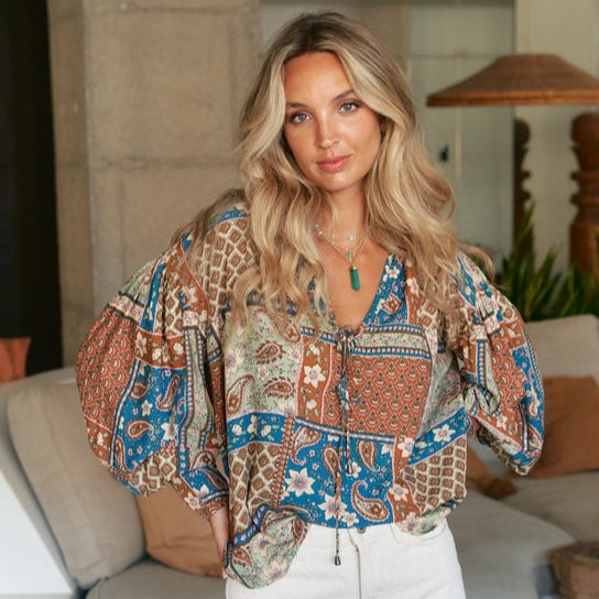 Izabelle Print Marfa Top - Extra Small
