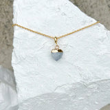 Aventurine Blue Small Heart Gold Plated Necklace