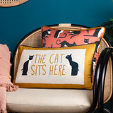 CAT SITS HERE CUSHION 30X50CM
