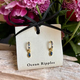 18ct Gold Plated Cubic Zirconia Drop Huggies
