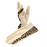 Animal Print Brushstroke Gloves - Mink