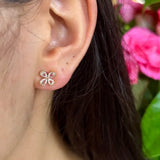 14CT gold plated clover stud