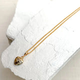 Dalmation Jasper Small Heart Gold Plated Necklace