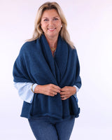Alpaca Blend Poncho - Blueberry
