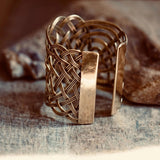LARGE WOVEN BRASS CUFF