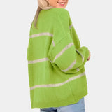 WOOL BLEND CARDI APPLE GREEN GOLD