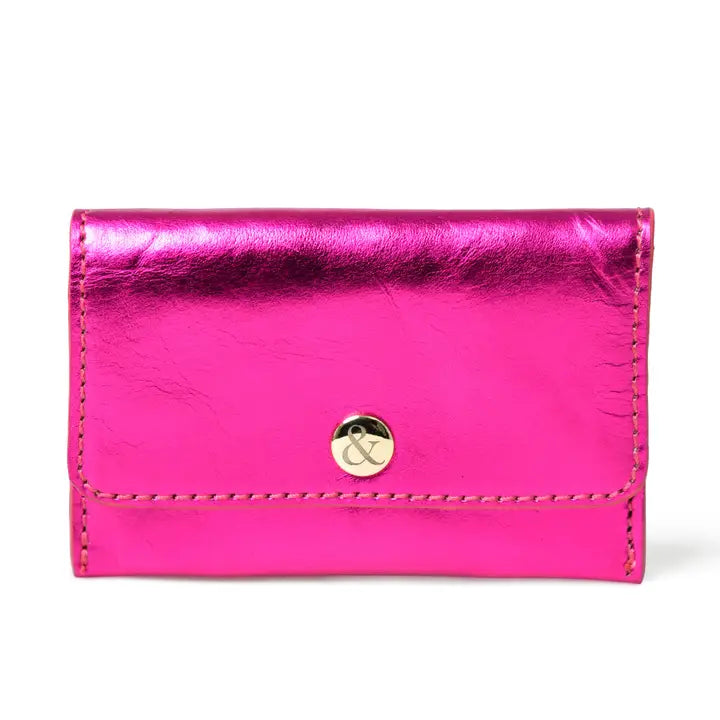 LEATHER CARD HOLDER FUCHSIA