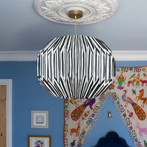 Origami Paper Lightshade "Globe" - Black & White