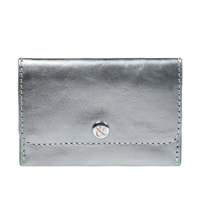 LEATHER CARD HOLDER GUNMETAL