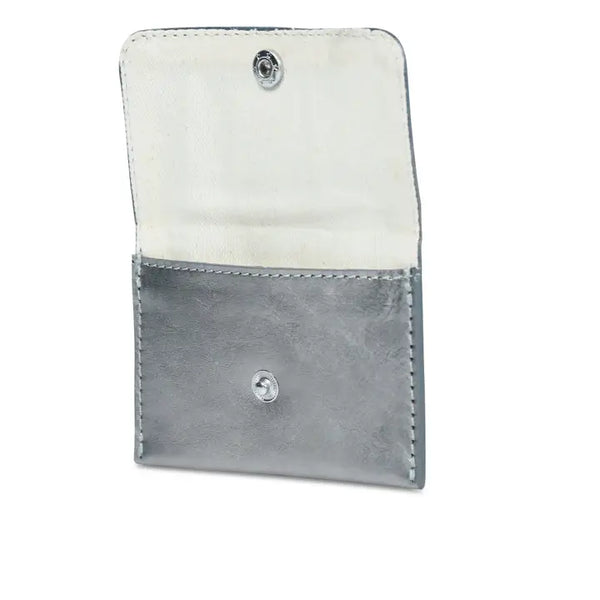 LEATHER CARD HOLDER GUNMETAL