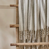 WOVEN STRIPE THROW HEATH GREEN 140X180CM