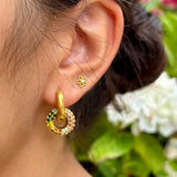 14CT gold plated mini hollow flower stud
