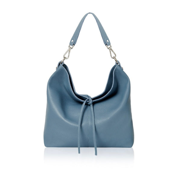 Denim Blue Leather Handbag