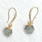 Labradorite Nugget Gold Plated Gemstone Earrings