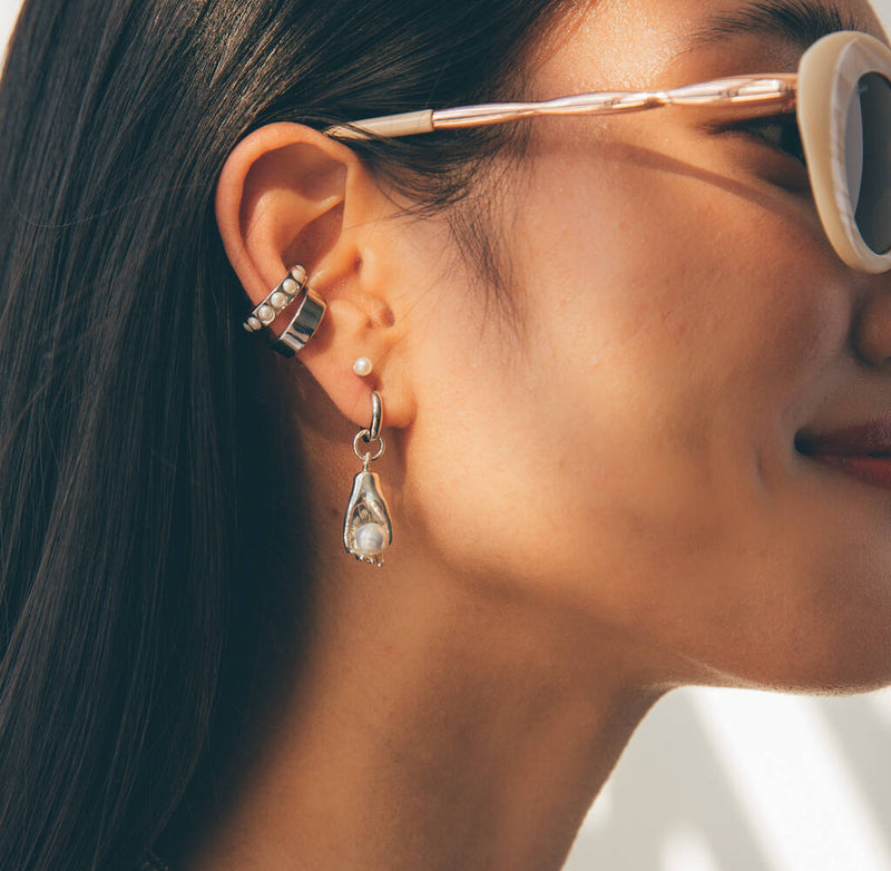 Wide Silver Ear Cuff