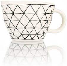 White Triangles Geometric Cup