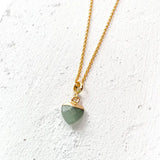 Aventurine Small Heart Gold Plated Gemstone Necklace