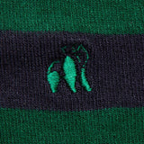 Green/ Navy Striped Soft Top Socks