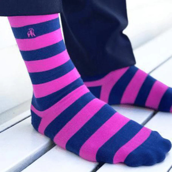 Pink Striped Bamboo Socks